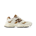 New Balance 9060 cream and brown right-facing side view on white
