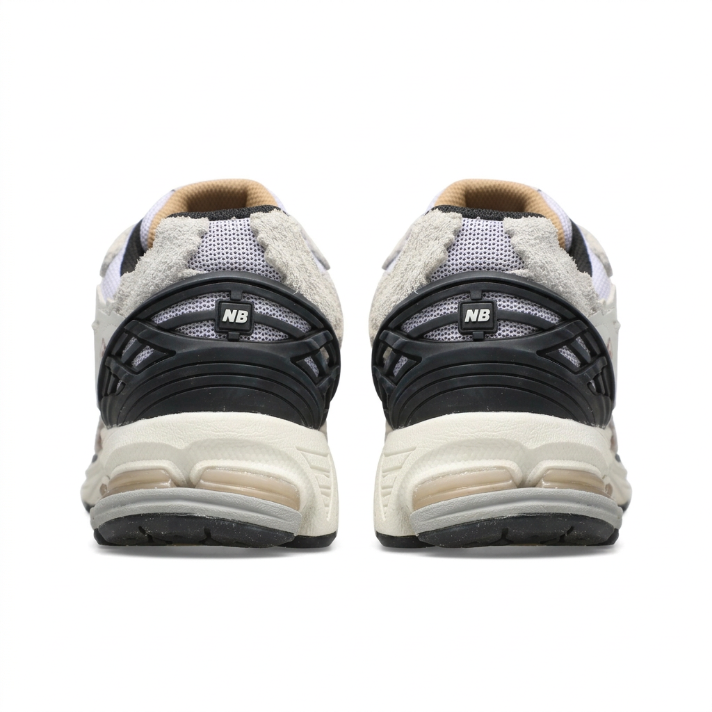 New Balance 1906R Cream - Black rear view on white