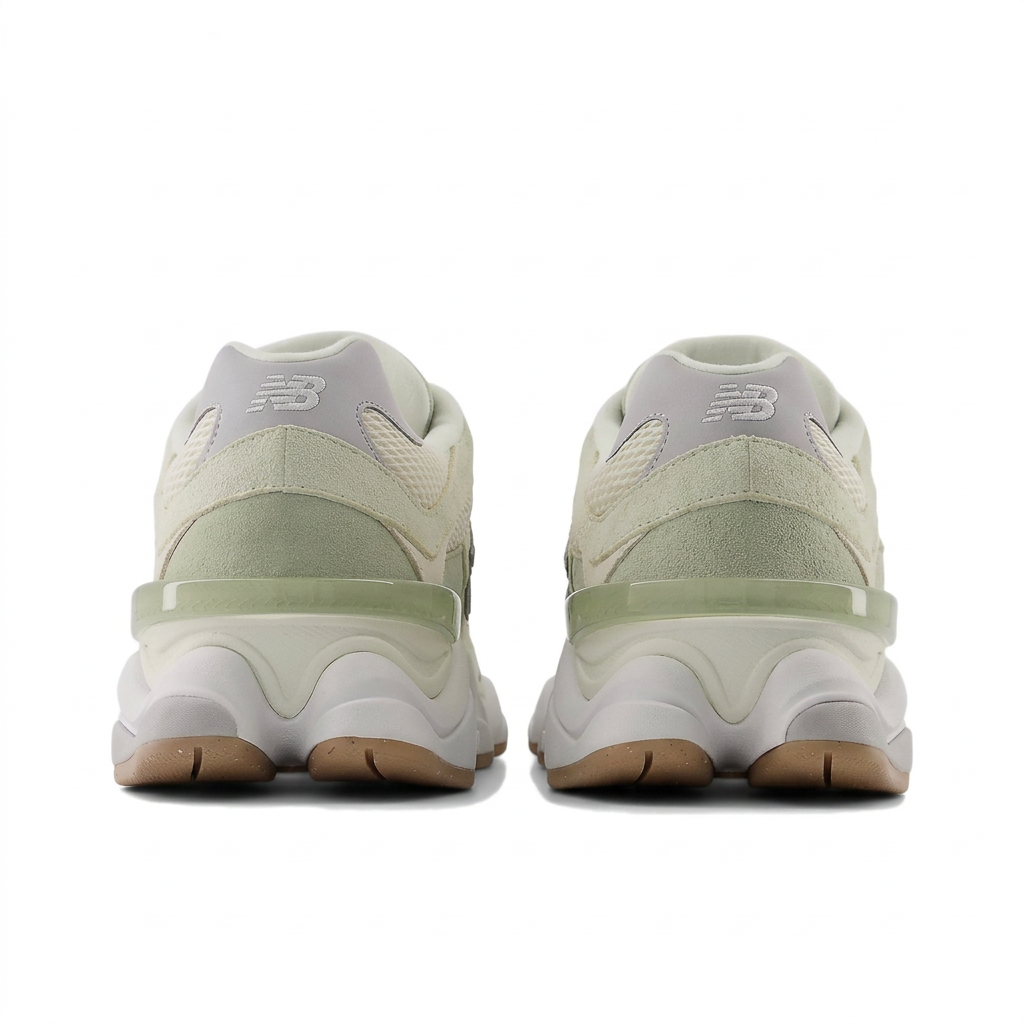New Balance 9060 Sage Green - Cream rear view on white background
