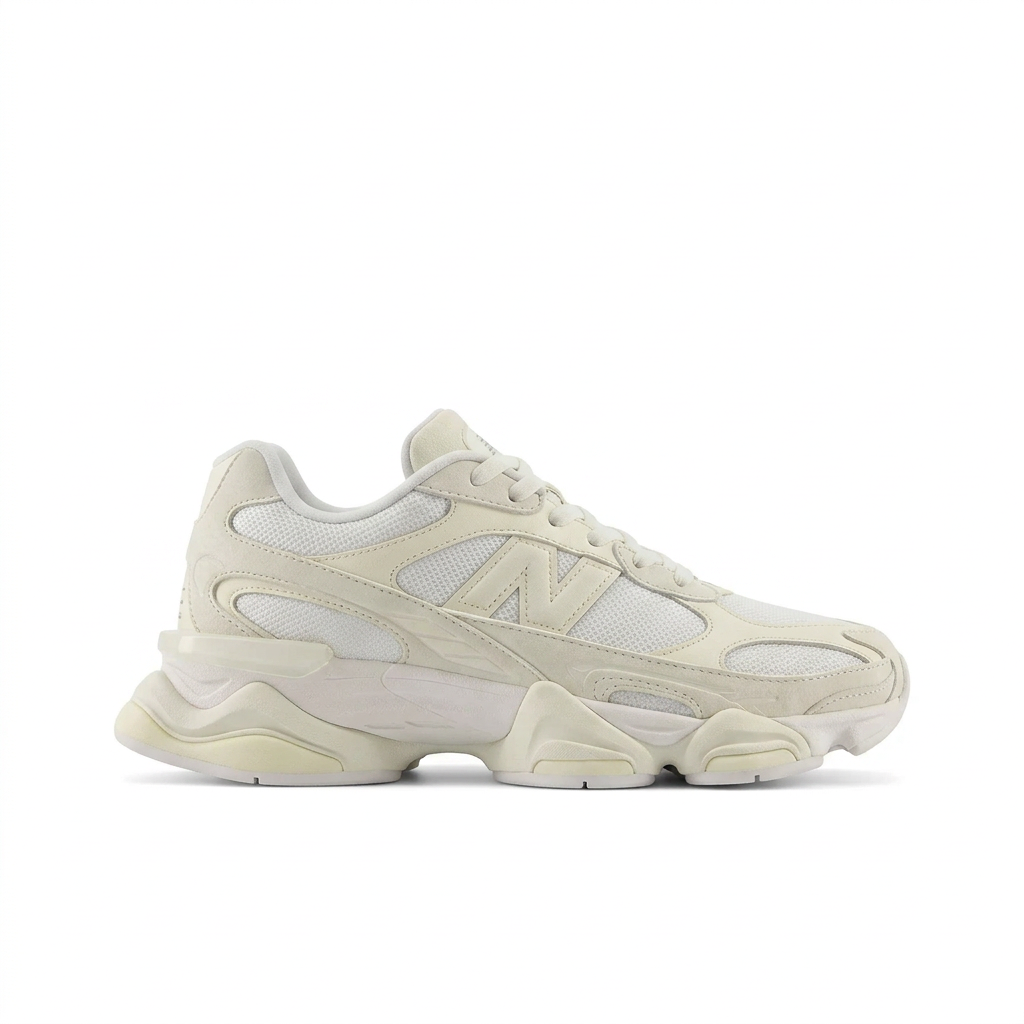 New Balance 9060 Cream side view on white