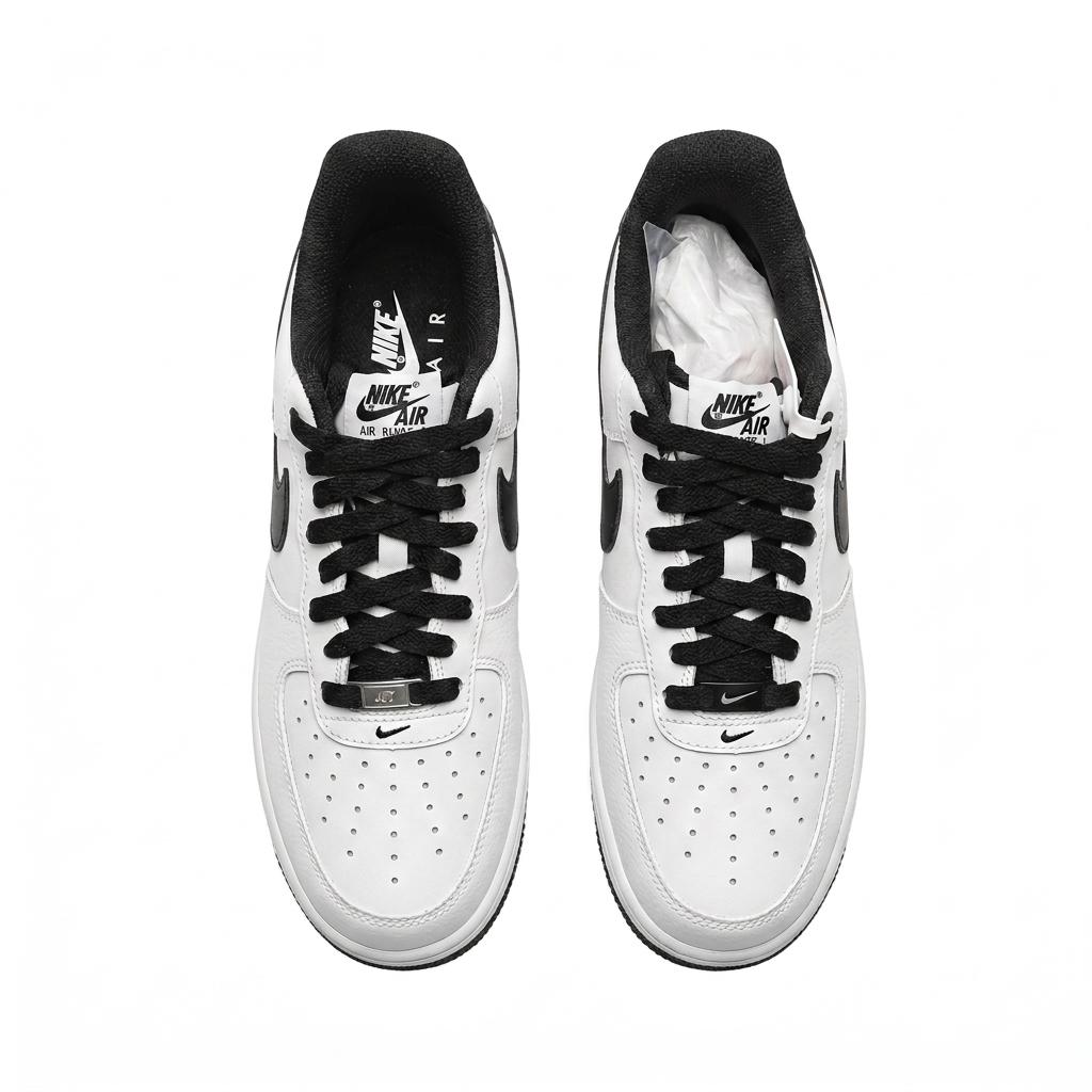 Nike sneakers top view on a uniform white background