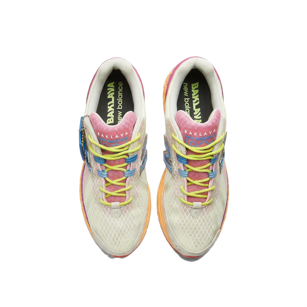 New Balance 1906R Cream - Multicolor overhead pair on white